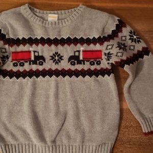 Gymboree gray winter truck sweater size 3t